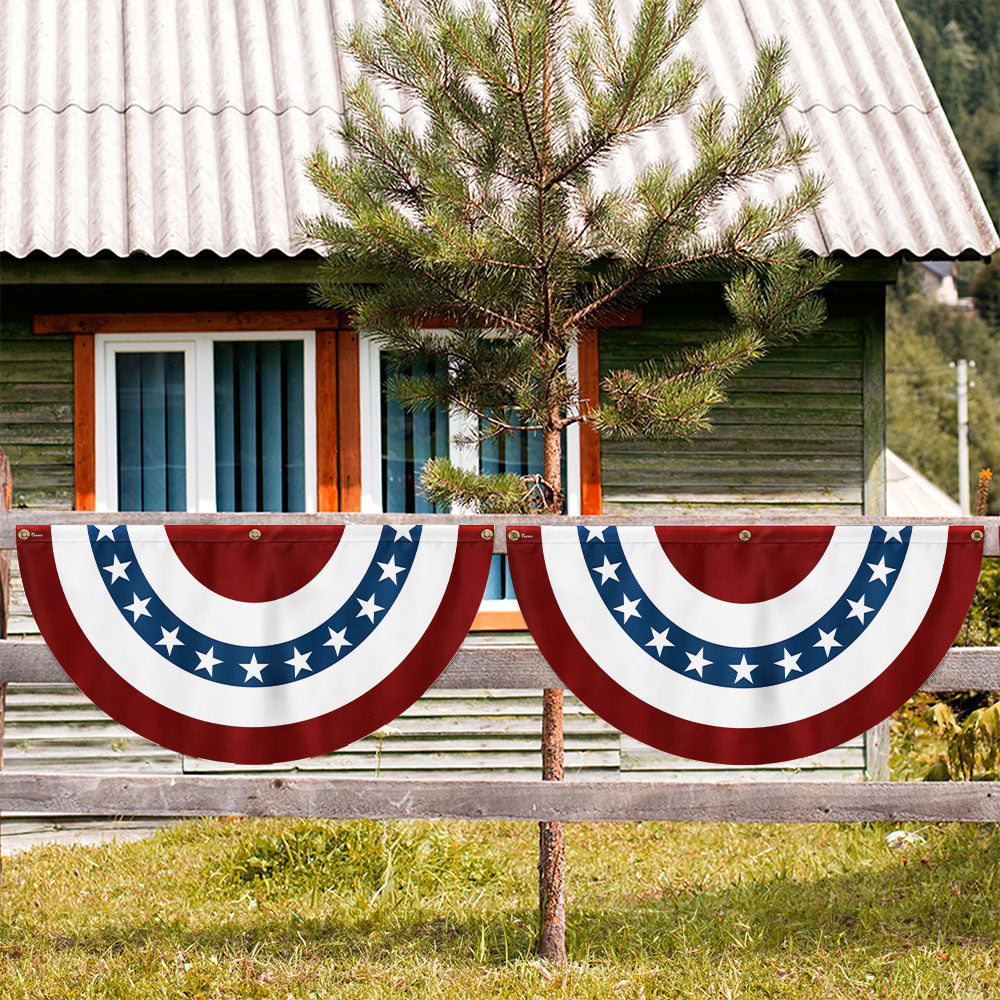 Stars and Stripes Double-Sided Fan Flag - Durable Canvas Patriotic Decoration