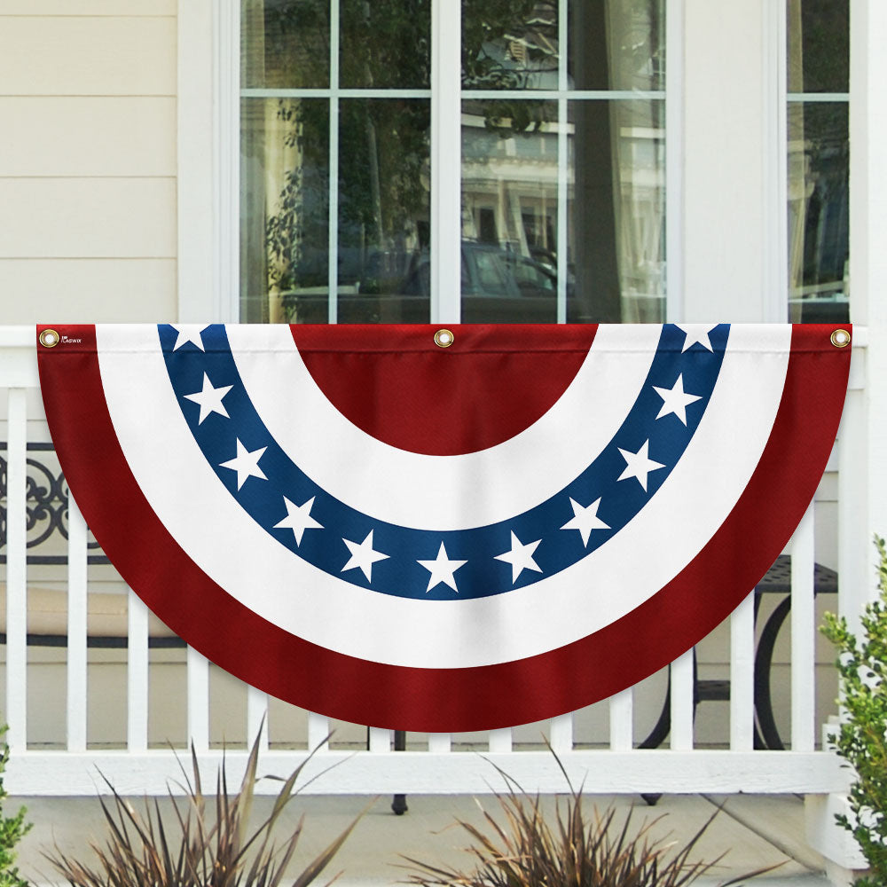 Stars and Stripes Double-Sided Fan Flag - Durable Canvas Patriotic Decoration