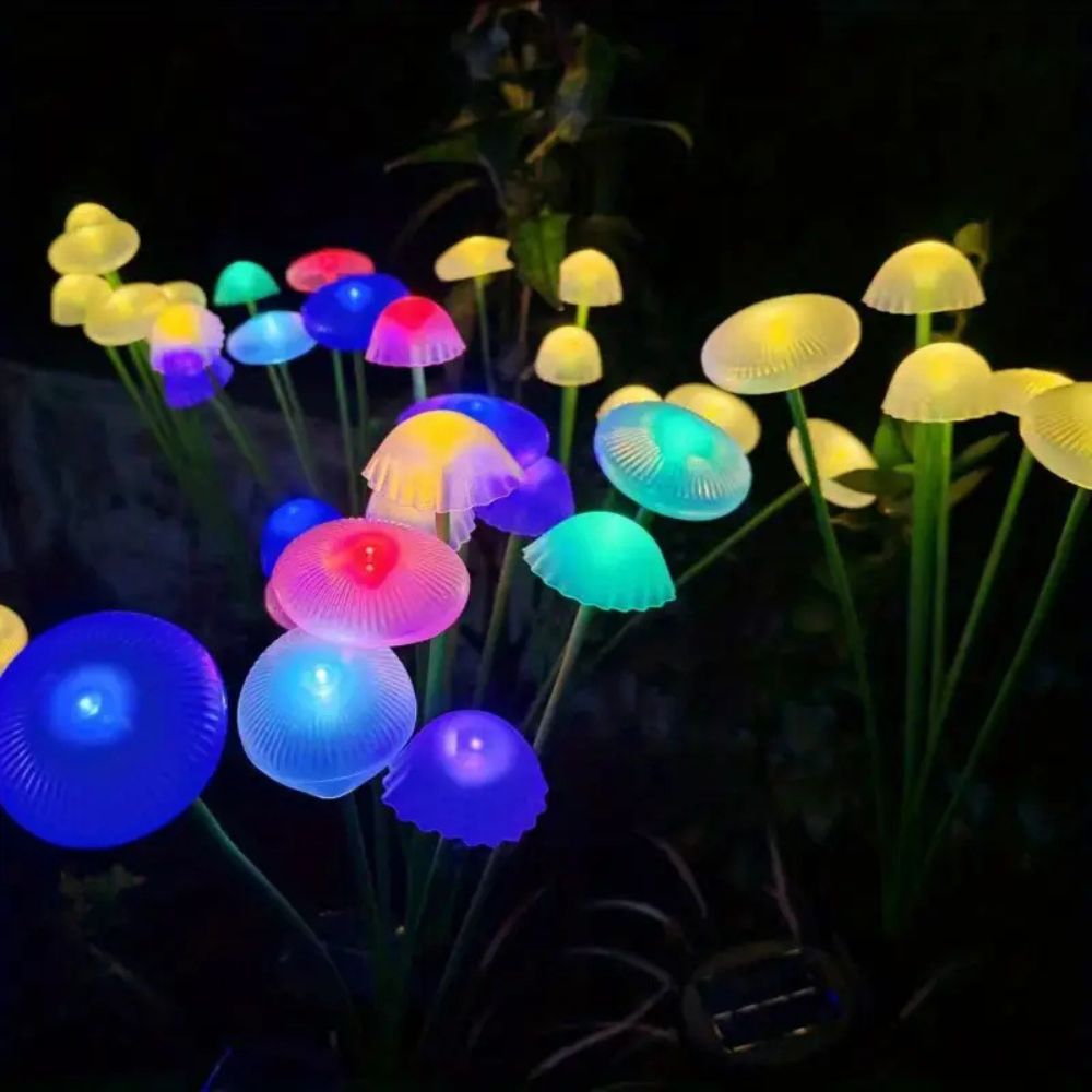 Solar-Powered Wobble Mushroom Garden Lights