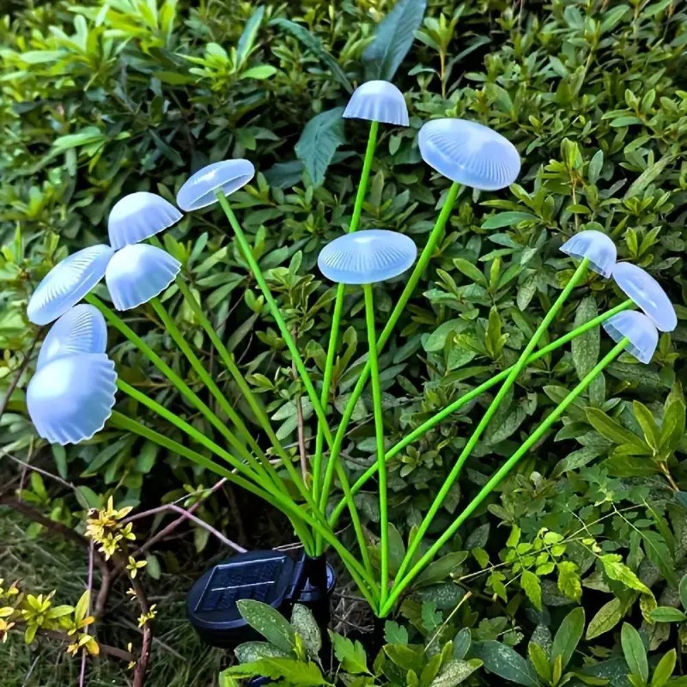 Solar-Powered Wobble Mushroom Garden Lights