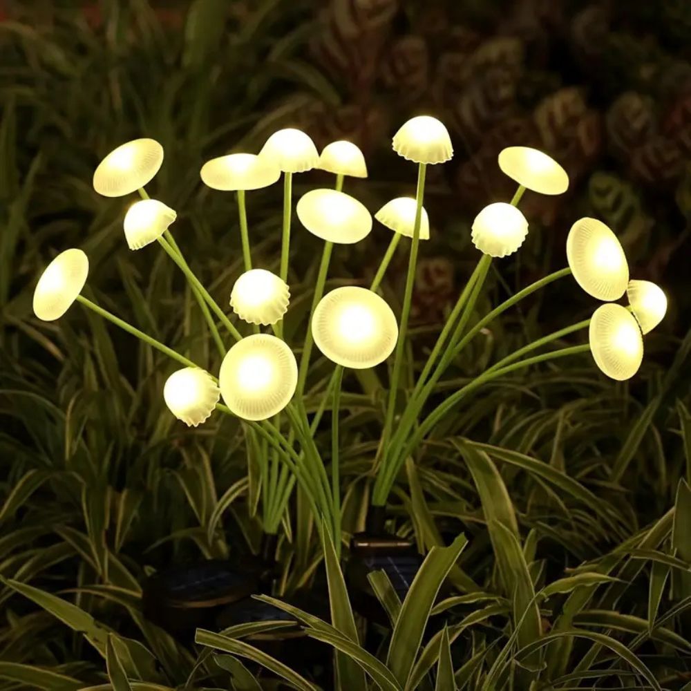 Solar-Powered Wobble Mushroom Garden Lights