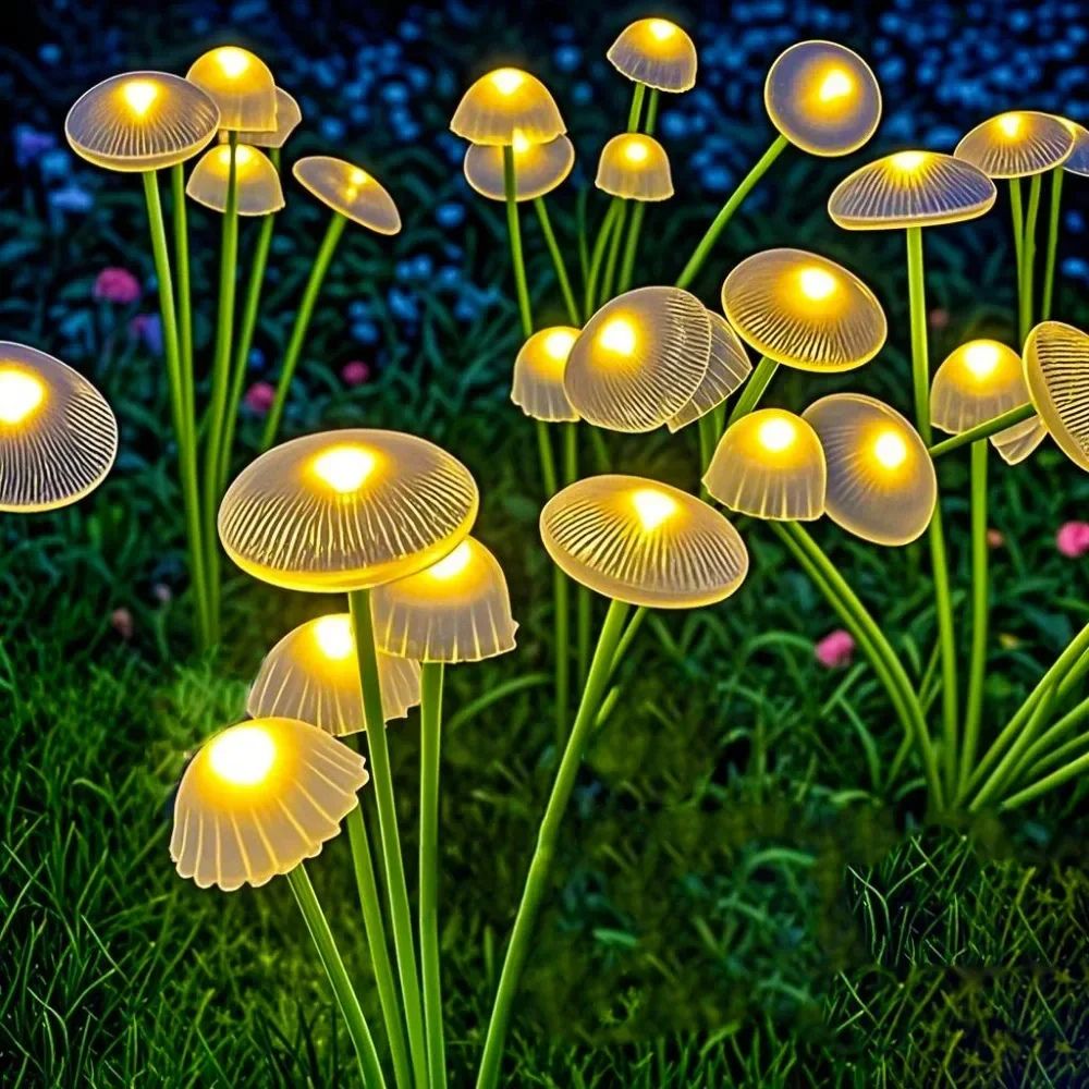 Solar-Powered Wobble Mushroom Garden Lights