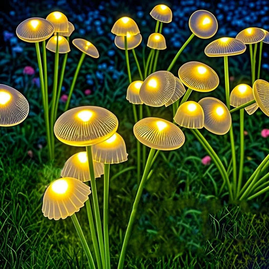 Solar-Powered Wobble Mushroom Garden Lights