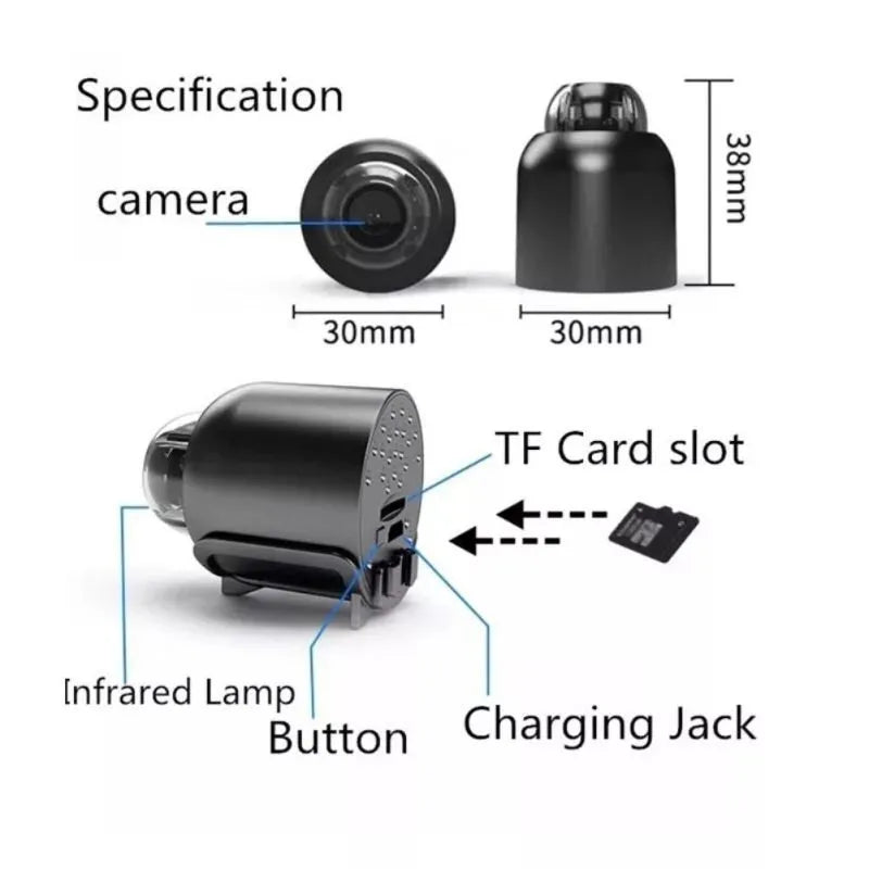Compact 1080P HD Surveillance Camera with Night Vision and Motion Detection