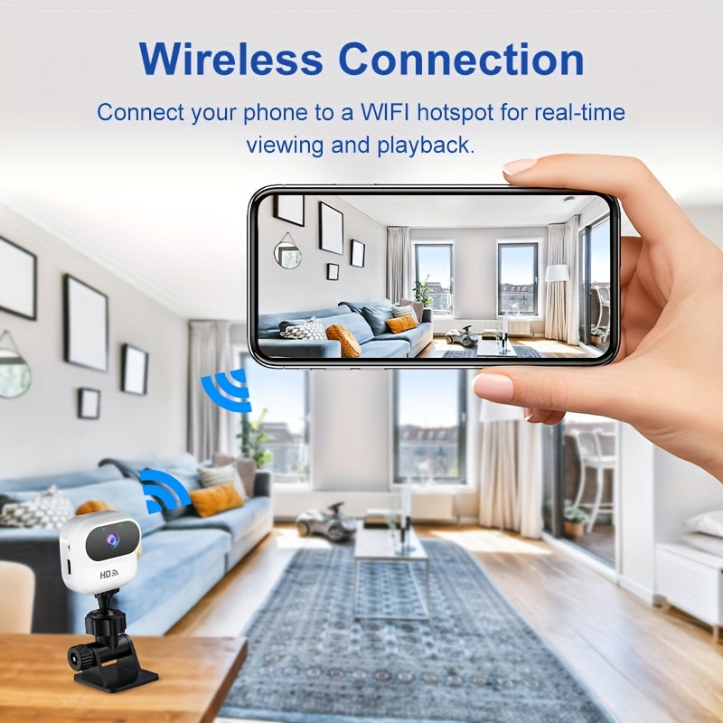 Mini Wireless Surveillance Camera with 1080p Video and Rechargeable Battery