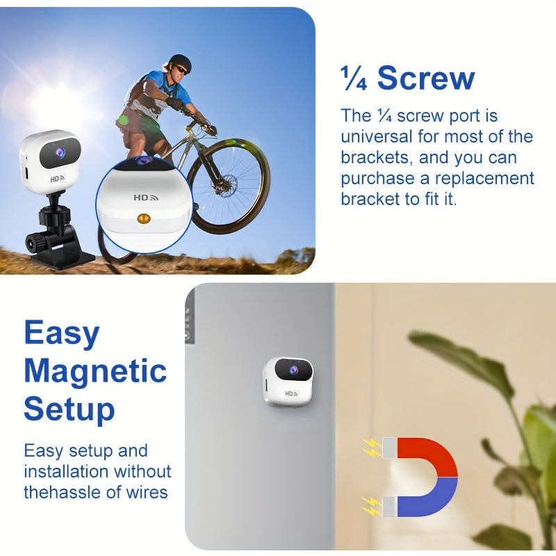 Mini Wireless Surveillance Camera with 1080p Video and Rechargeable Battery