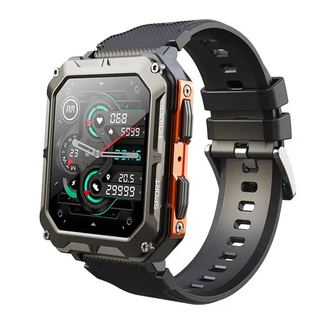 Rugged Titanium Smartwatch with Hands-Free Calling and Health Monitoring