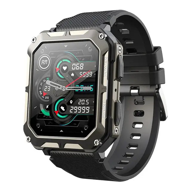 Rugged Titanium Smartwatch with Hands-Free Calling and Health Monitoring