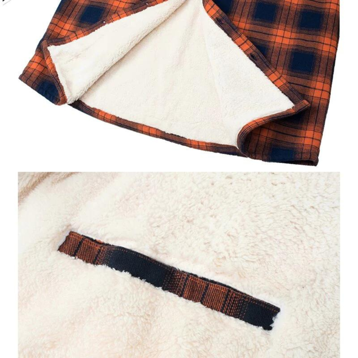 Fleece-Lined Checkered Men's Jacket for Cold Weather