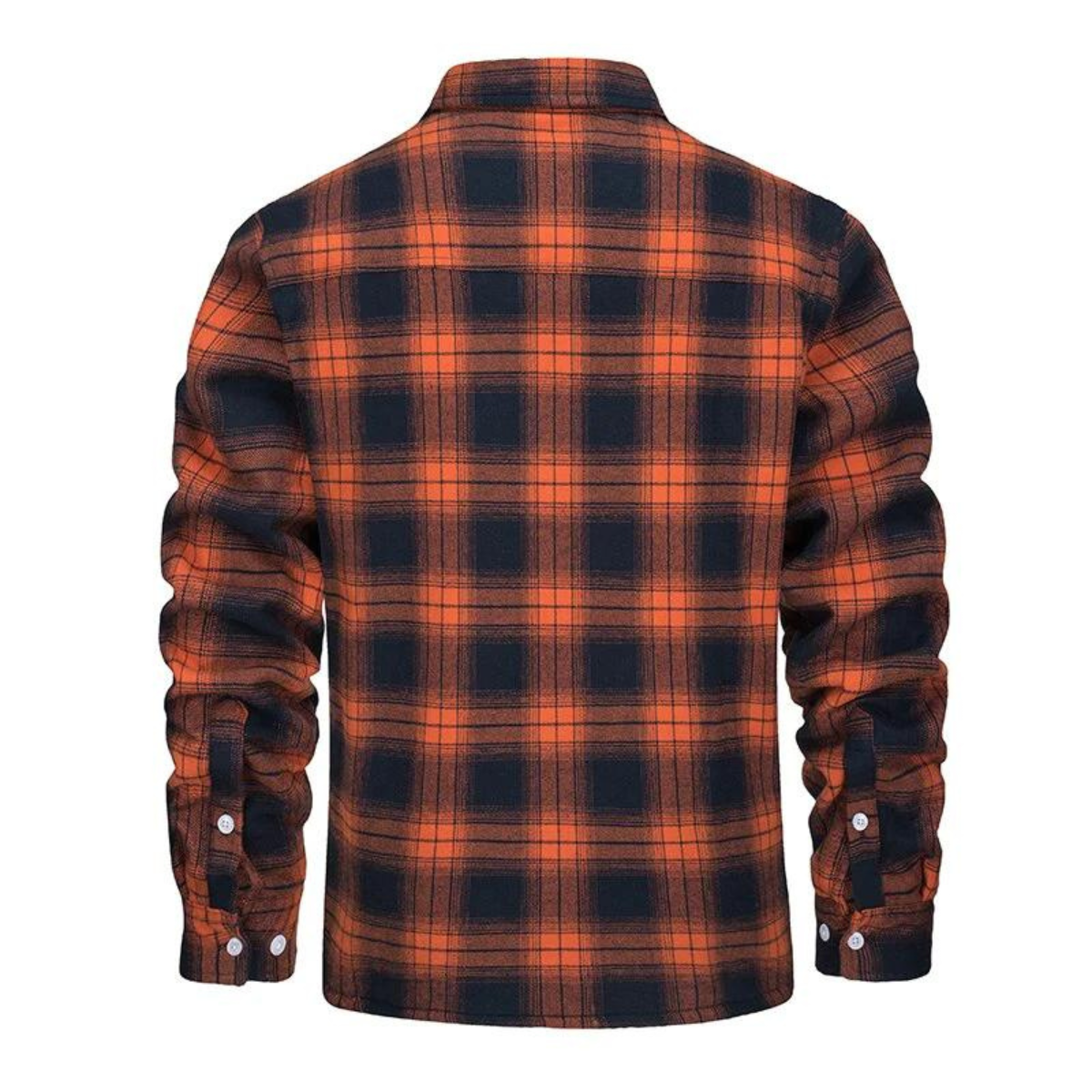 Fleece-Lined Checkered Men's Jacket for Cold Weather