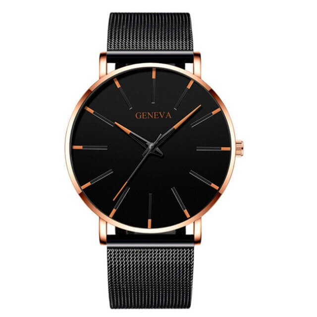 Ultrafine Minimalist Men's Watch with Stainless Steel Band