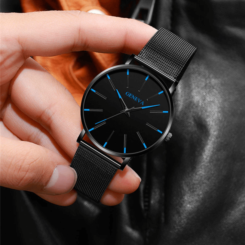 Ultrafine Minimalist Men's Watch with Stainless Steel Band