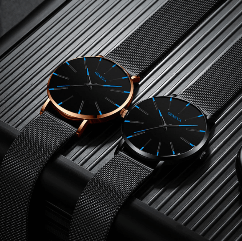 Ultrafine Minimalist Men's Watch with Stainless Steel Band
