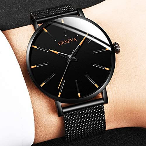 Ultrafine Minimalist Men's Watch with Stainless Steel Band