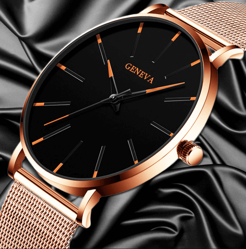 Ultrafine Minimalist Men's Watch with Stainless Steel Band
