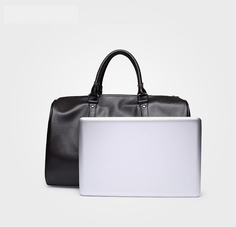 Large Leather Travel Duffel Bag with Adjustable Shoulder Strap