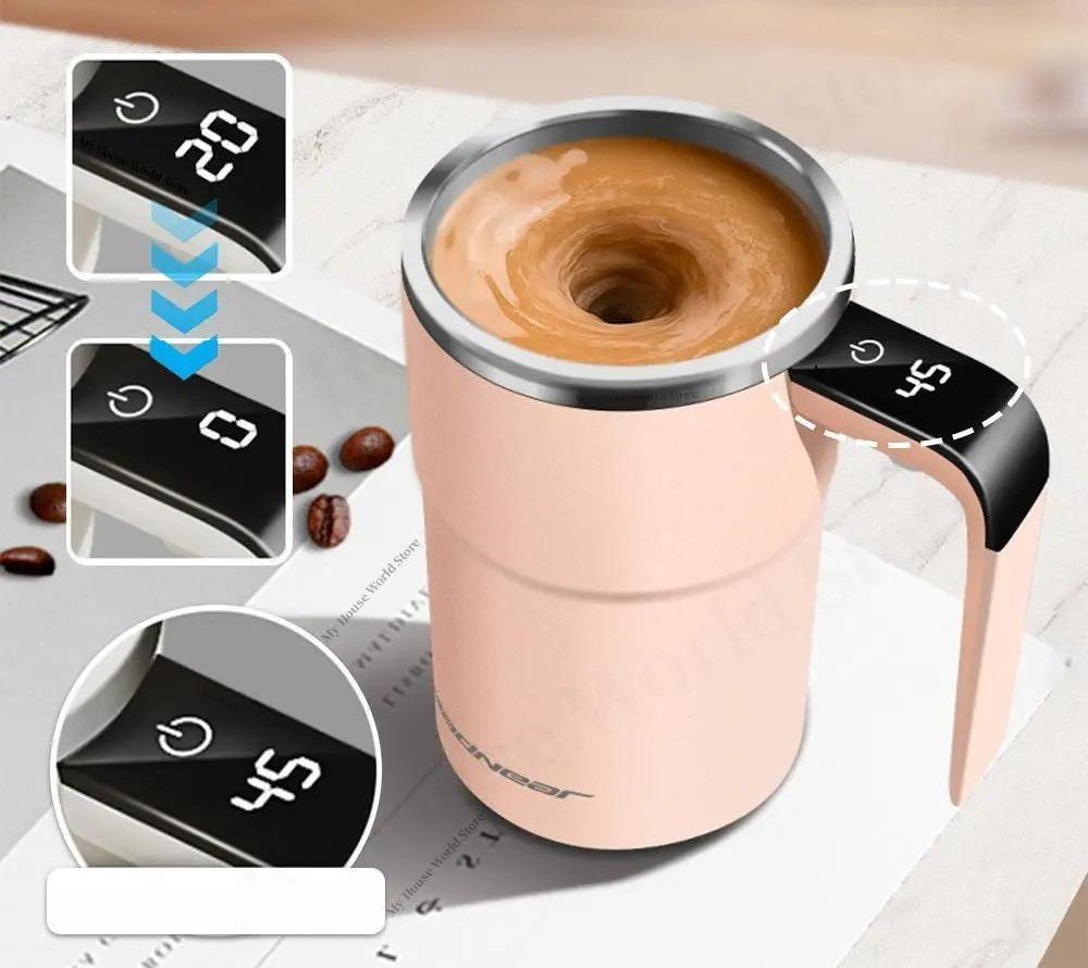 Automatic Self-Stirring Coffee Mug with Rechargeable Battery
