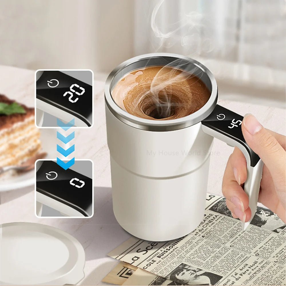 Automatic Self-Stirring Coffee Mug with Rechargeable Battery