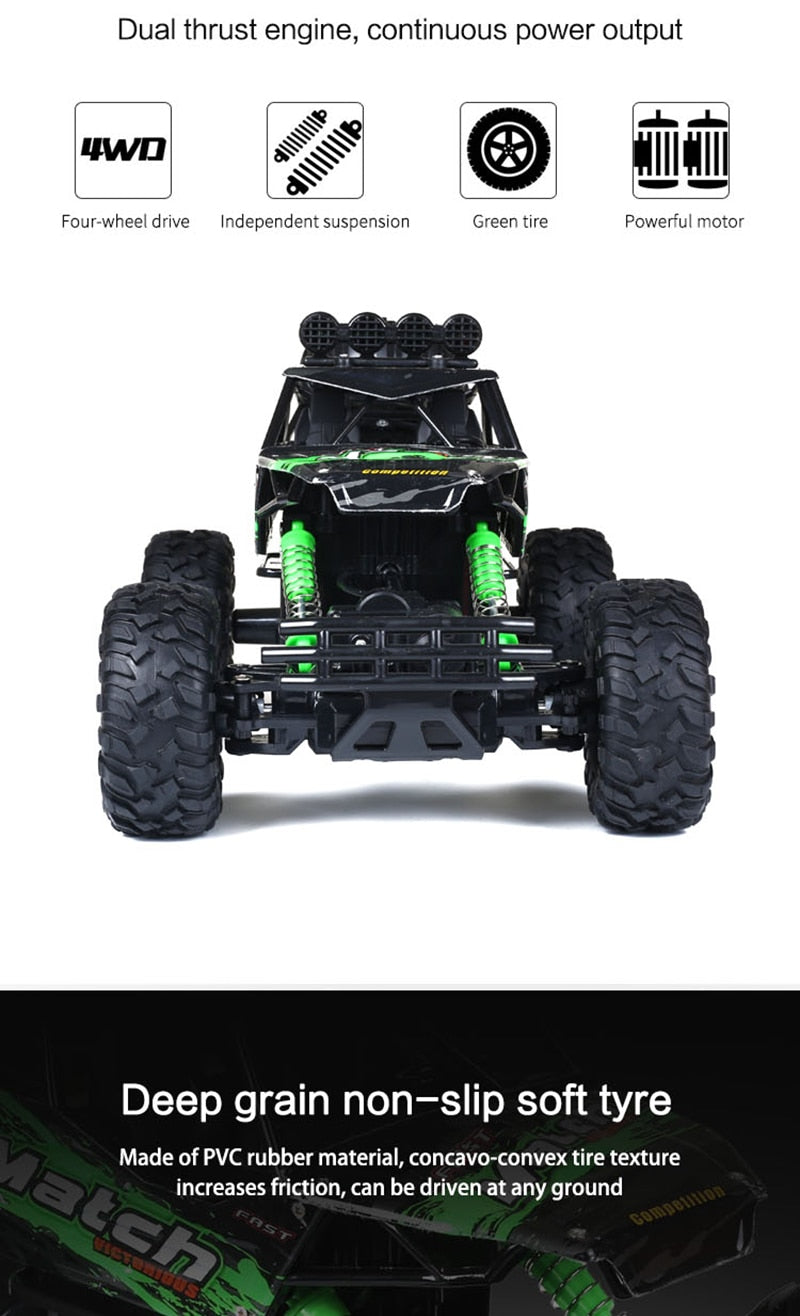 4x4 Remote Control Monster Truck with Shock Absorbing Suspension
