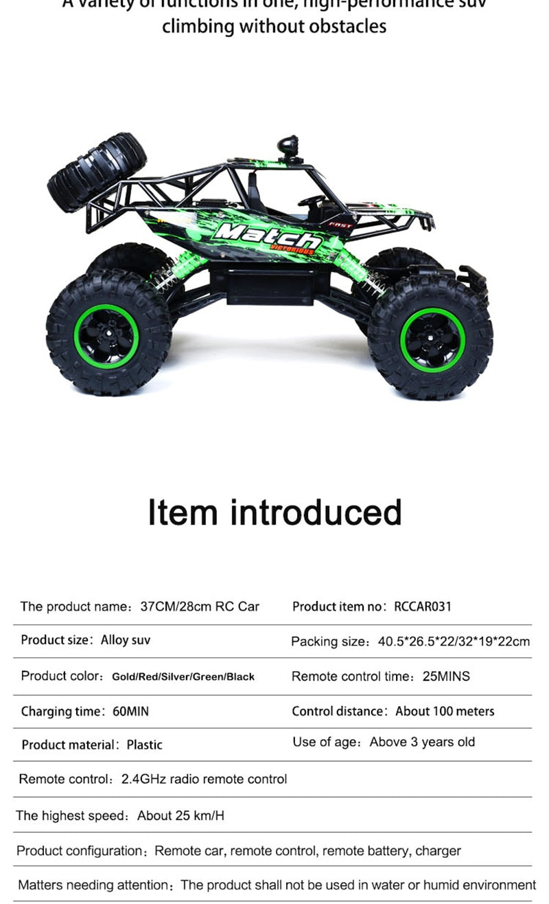 4x4 Remote Control Monster Truck with Shock Absorbing Suspension
