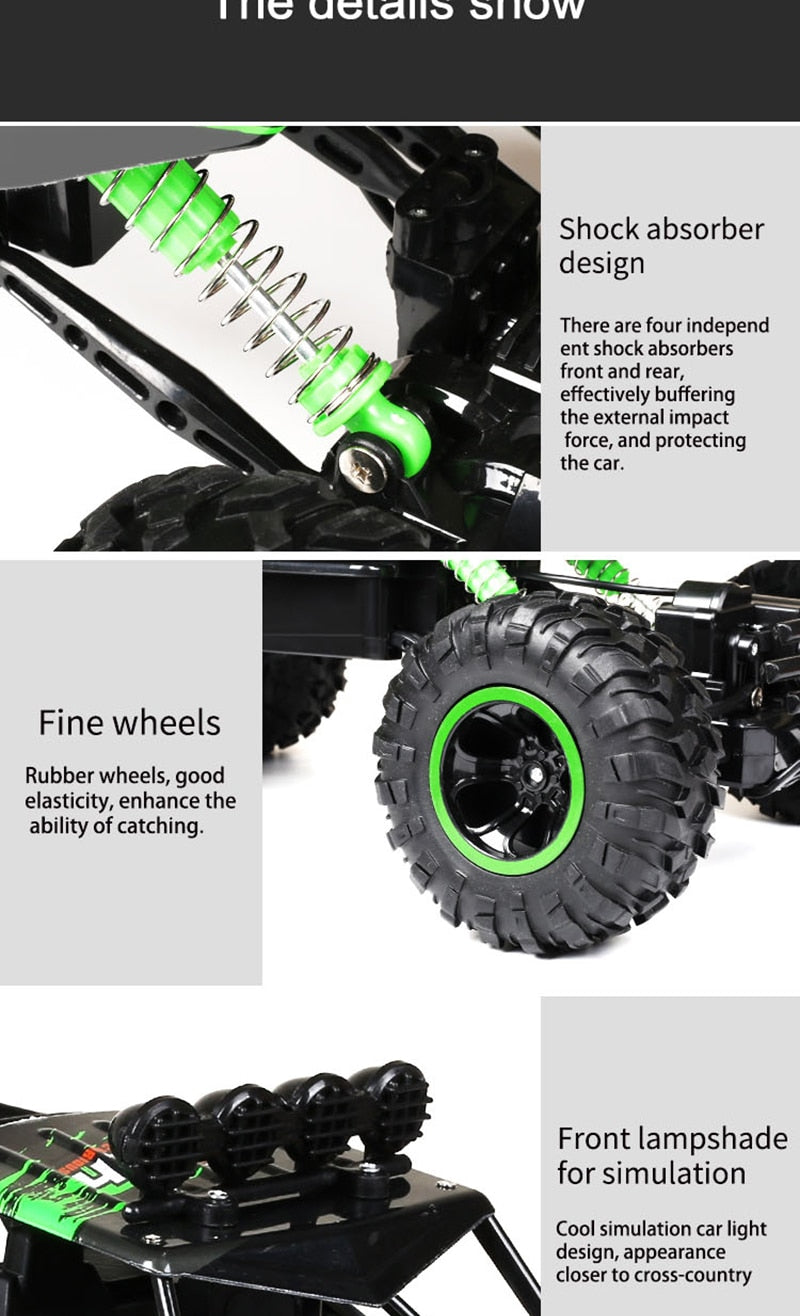 4x4 Remote Control Monster Truck with Shock Absorbing Suspension