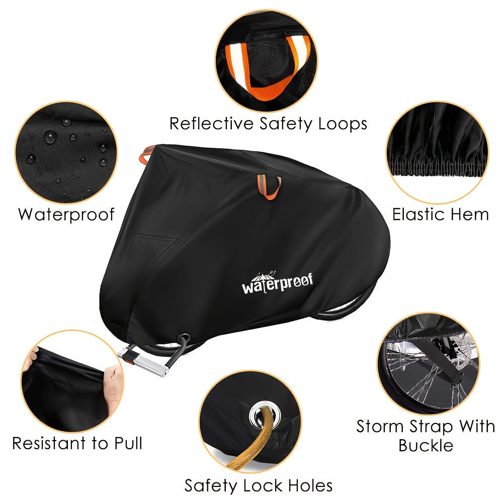 Water-Resistant Black Nylon Bicycle Cover for All Seasons