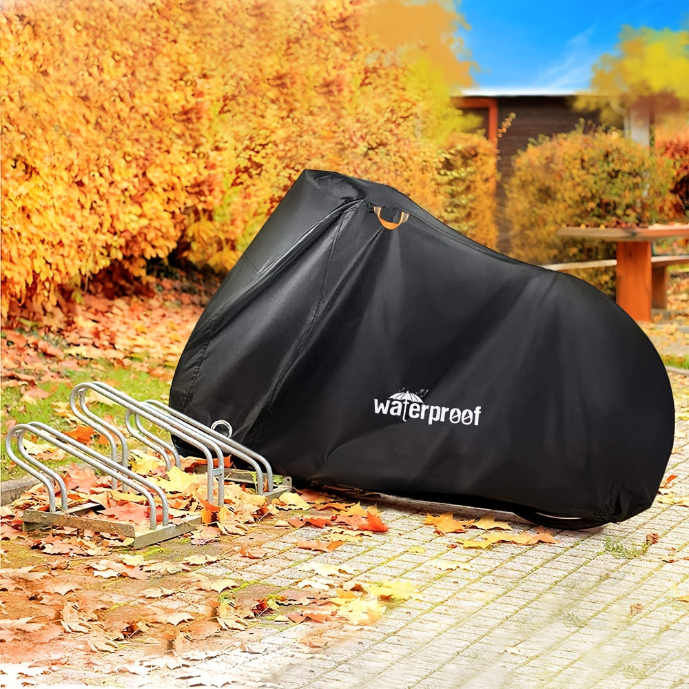 Water-Resistant Black Nylon Bicycle Cover for All Seasons