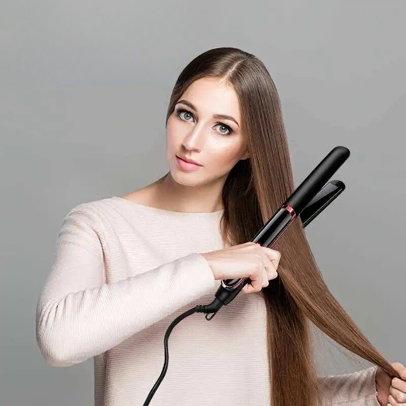 Ionic Flat Iron with LCD Temperature Control for Smooth Frizz-Free Hair