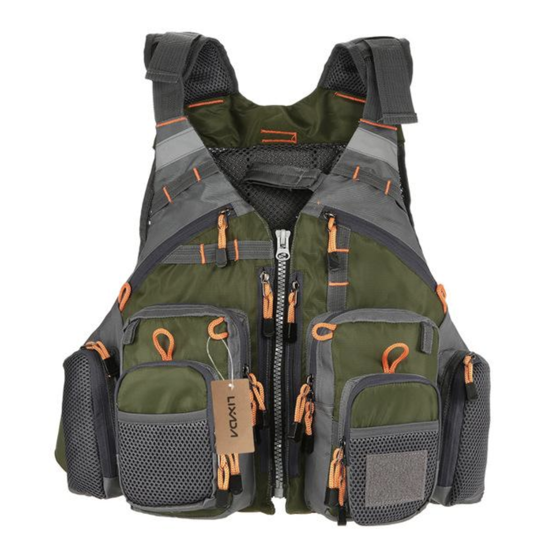 Adjustable Fishing Vest with 11 Pockets and Reflective Safety Features