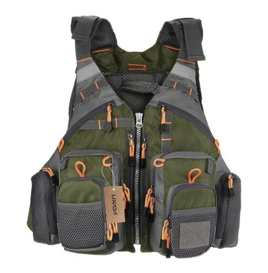 Adjustable Fishing Vest with 11 Pockets and Reflective Safety Features
