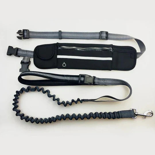 Hands-Free Dog Running Leash with Adjustable Hip Belt