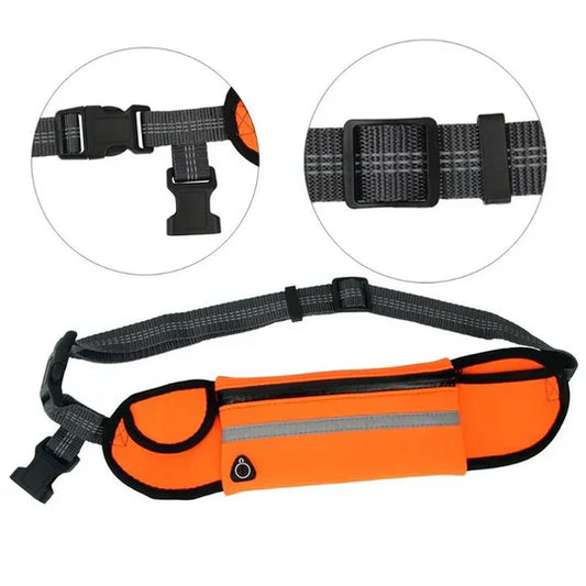 Hands-Free Dog Running Leash with Adjustable Hip Belt