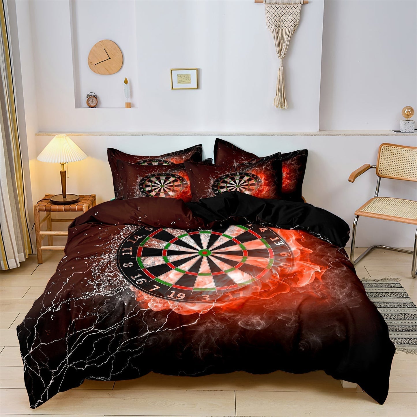 Dart-Inspired Kids Bed Linen Set in Colorful Cotton