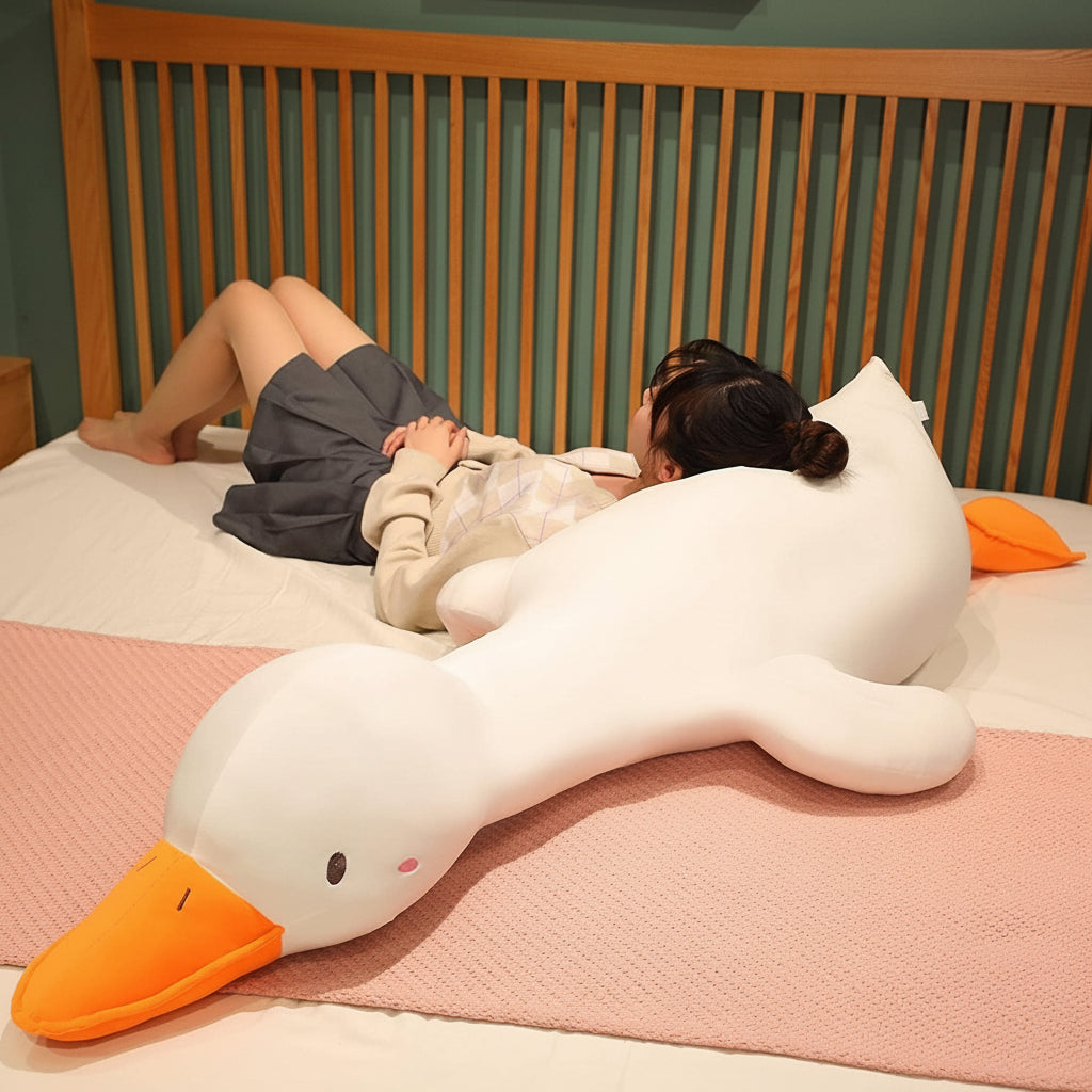Big Cozy Goose Plush Pillow for Cuddling and Support