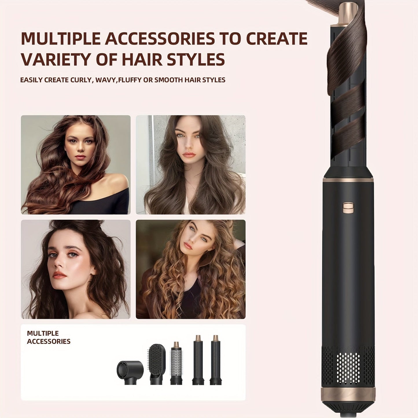 5-in-1 Hair Dryer Brush with Even Heat for Smooth Styling