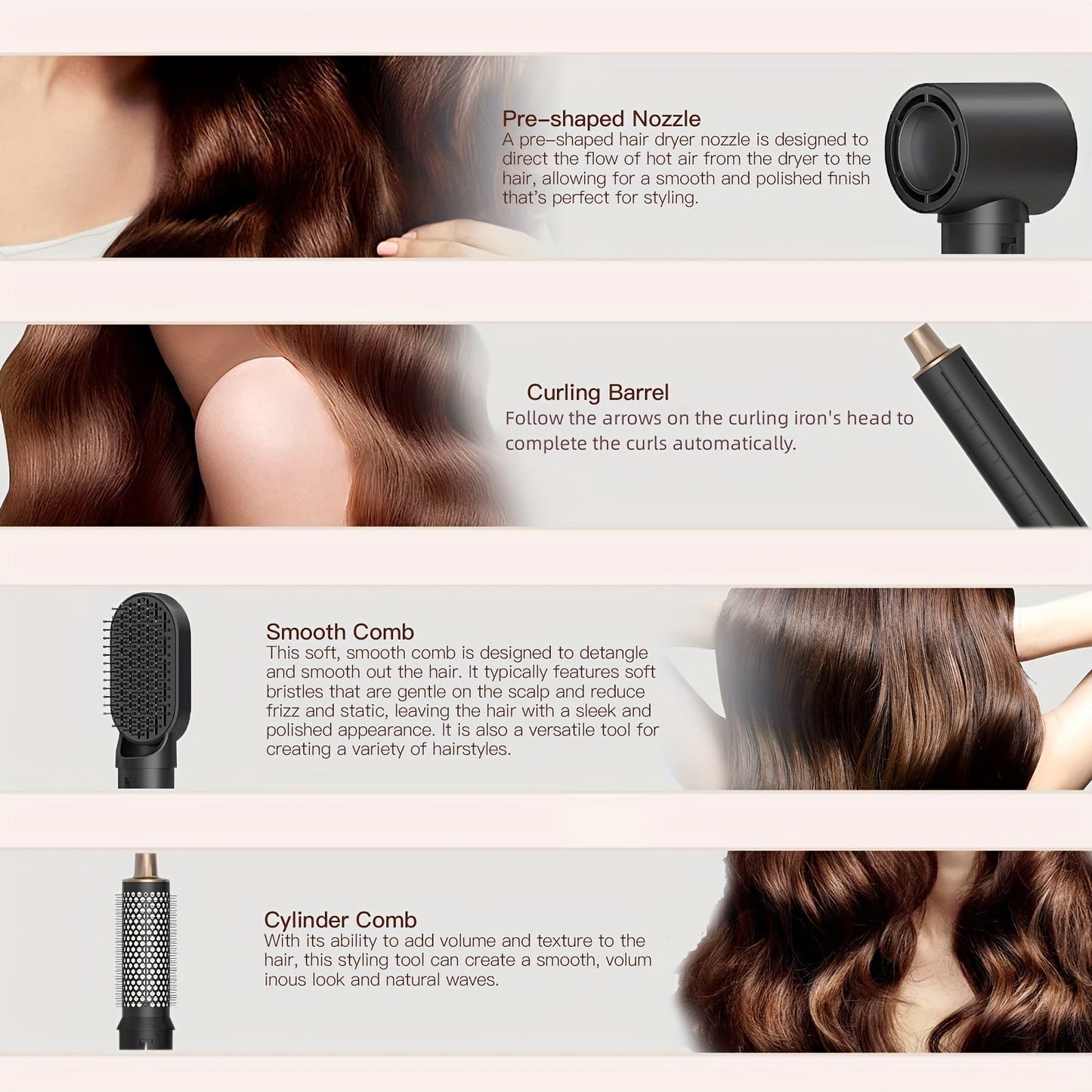 5-in-1 Hair Dryer Brush with Even Heat for Smooth Styling