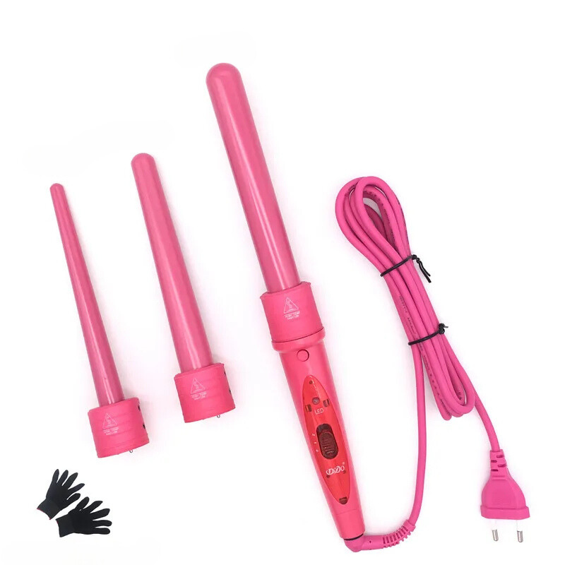 3-in-1 Ceramic Curling Iron with Interchangeable Barrels