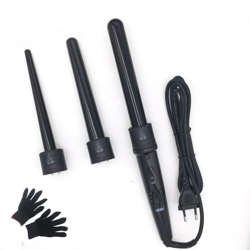 3-in-1 Ceramic Curling Iron with Interchangeable Barrels