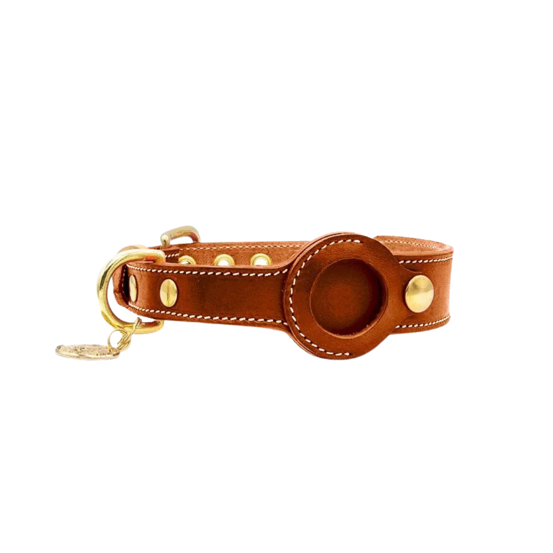 Genuine Leather AirTag Collar for Pets