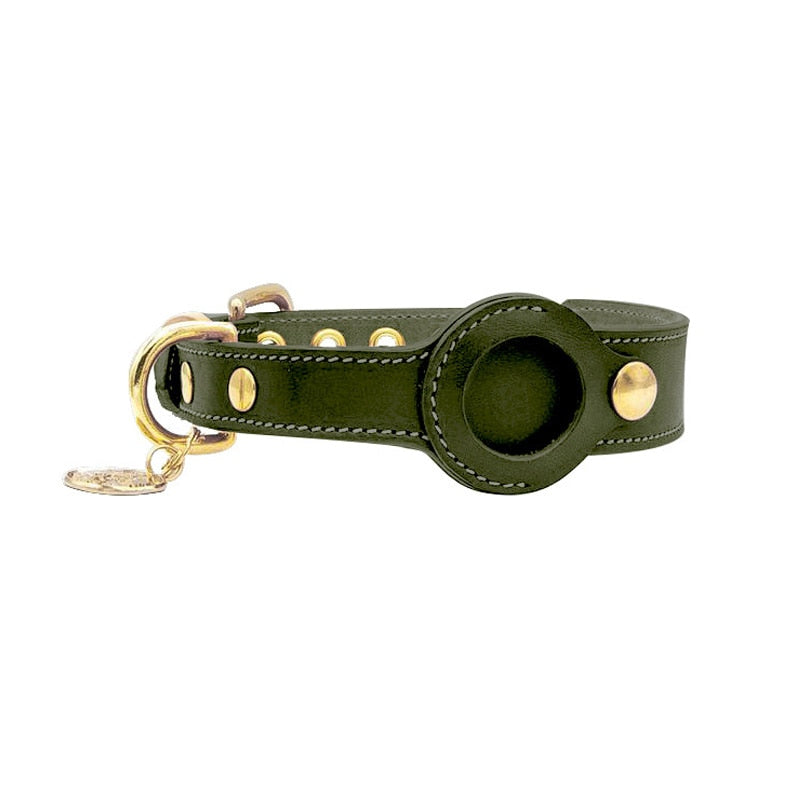 Genuine Leather AirTag Collar for Pets