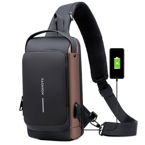 Anti-Theft Crossbody Bag with USB Charging - Stylish Waterproof Design