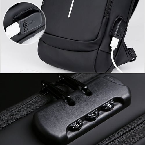 Anti-Theft Crossbody Bag with USB Charging - Stylish Waterproof Design