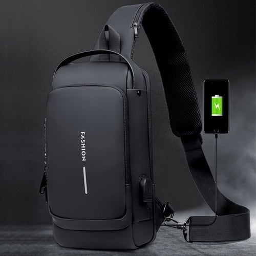 Anti-Theft Crossbody Bag with USB Charging - Stylish Waterproof Design