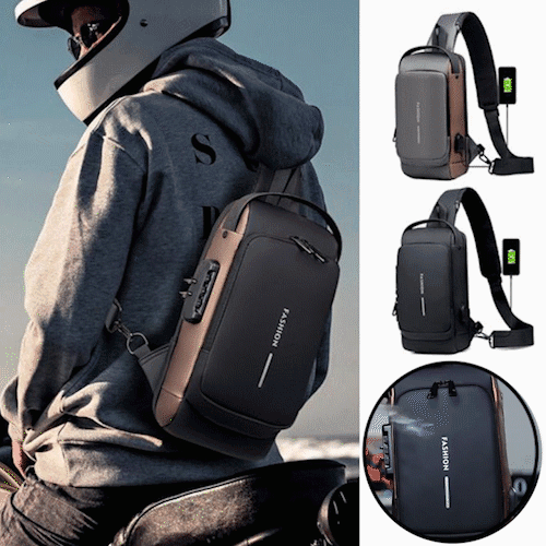 Anti-Theft Crossbody Bag with USB Charging - Stylish Waterproof Design