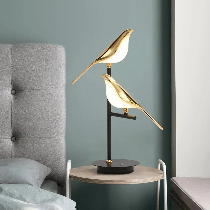 Gold Bird Design LED Table Lamp