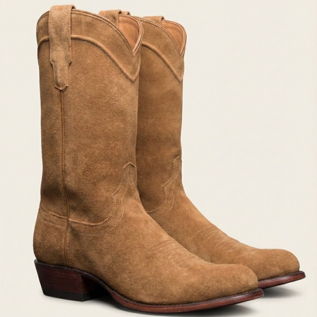 High-Top Suede Cowboy Boots for Men