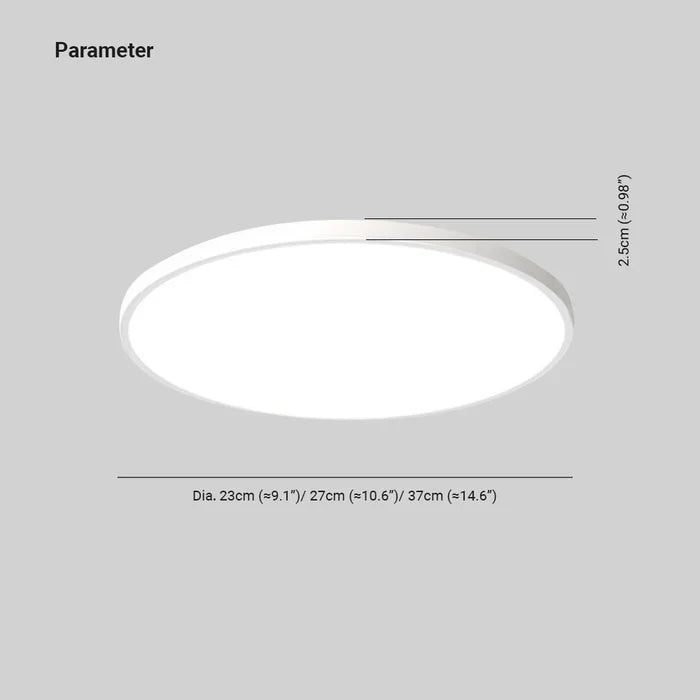 Modern Round LED Ceiling Light in White and Black Metal