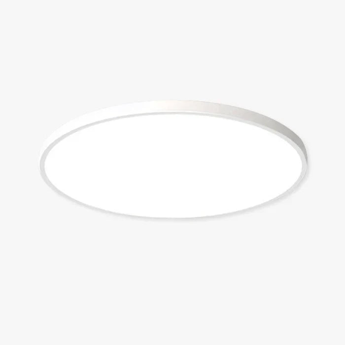 Modern Round LED Ceiling Light in White and Black Metal