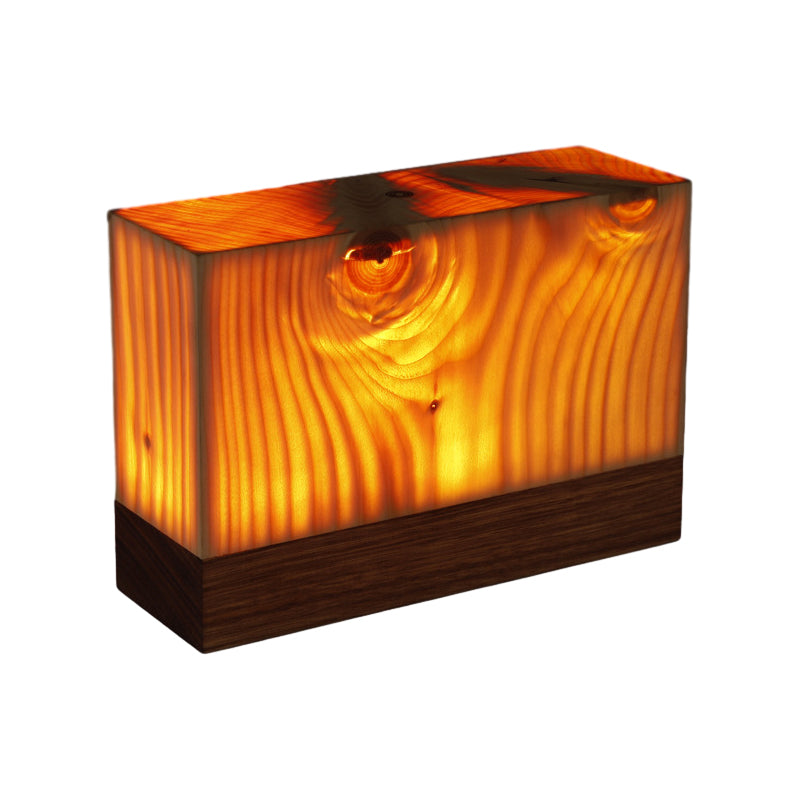 Rechargeable Touch Control LED Table Lamp - Wood Grain Design