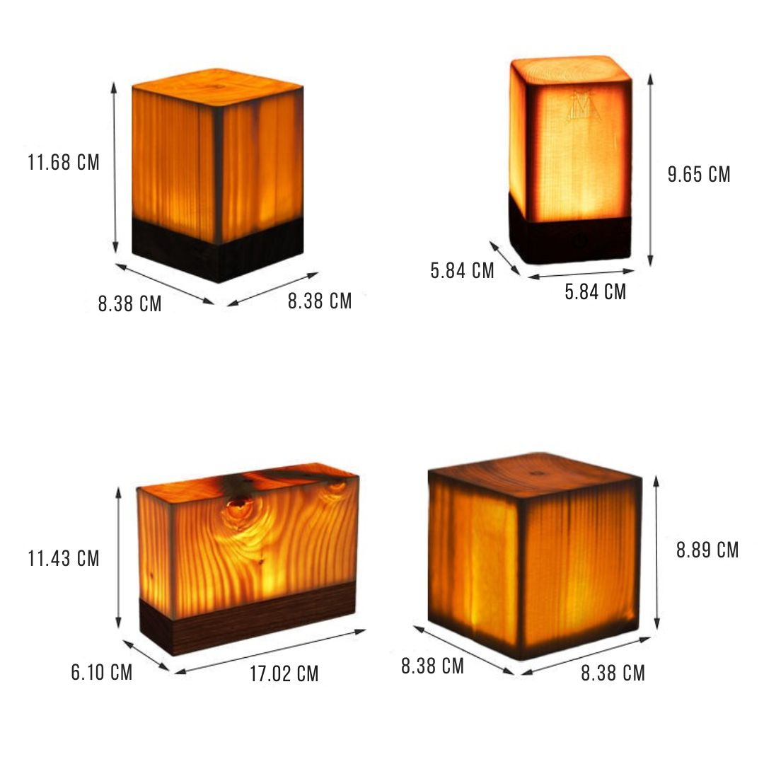 Rechargeable Touch Control LED Table Lamp - Wood Grain Design